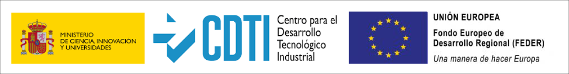 Logo de CDTI y fondos Feder